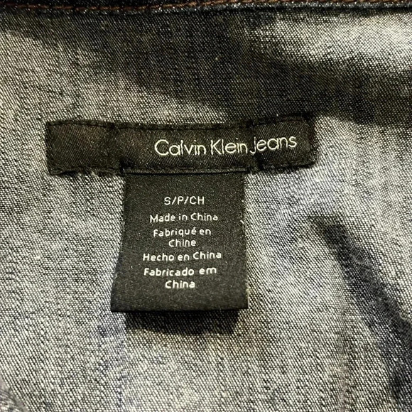 Calvin Klein Jeans dark denim button up dress size small - Picture 11 of 12